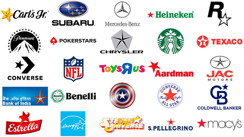 Brands with stars in logo