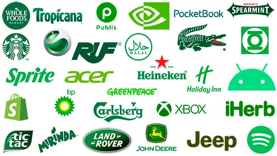 Logo de marque verte populaire